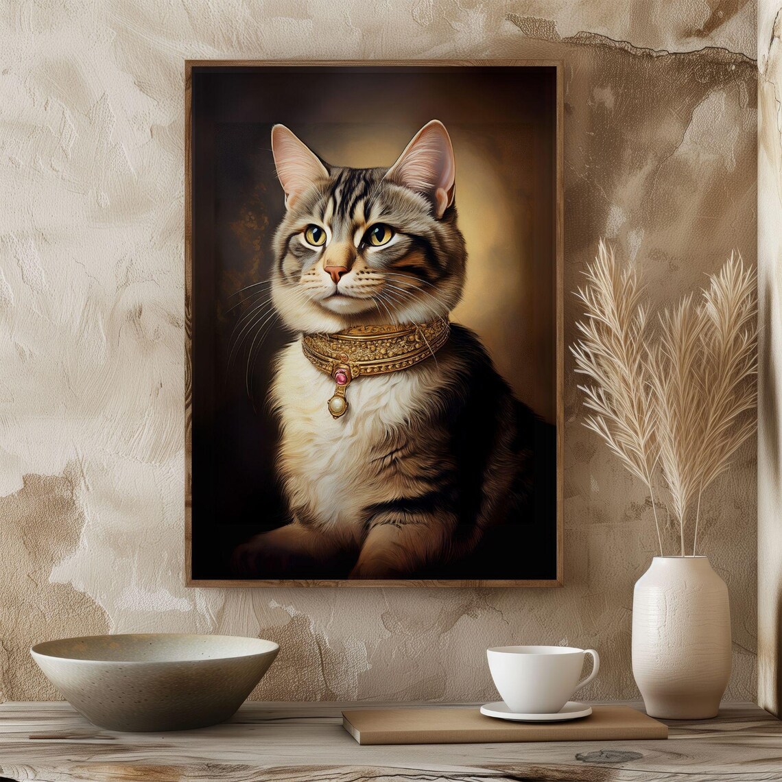 Vintage Portrait Cat, Nursery Animal Decor