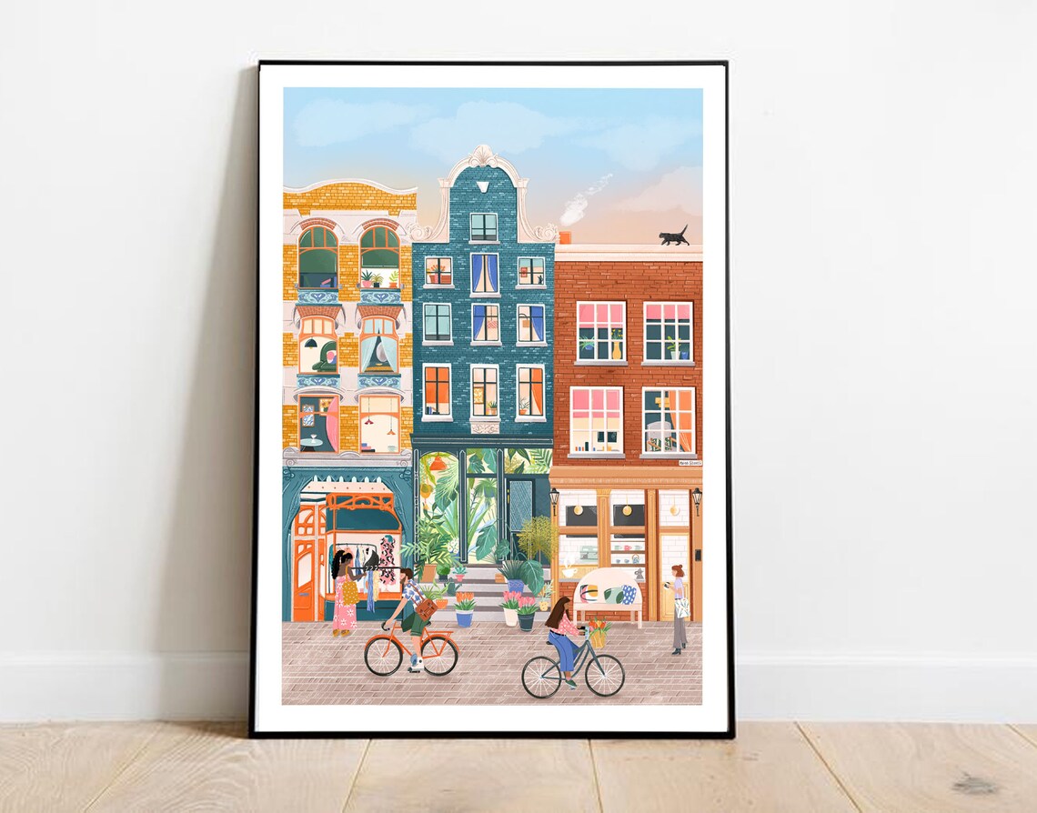 Amsterdam Travel Poster, Nine Streets Art Print