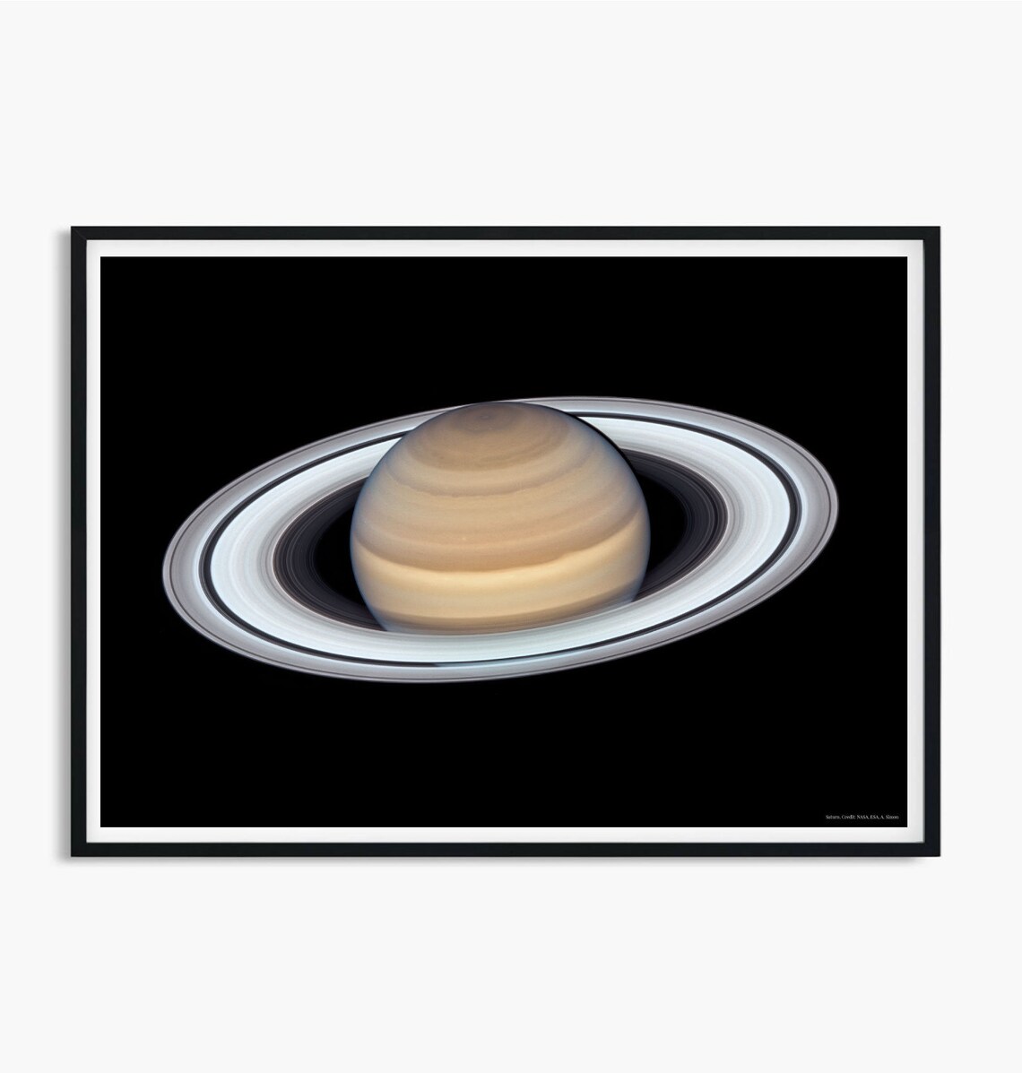 Vivid Saturn and Its Rings Hubble Telescope Planet Photo Poster