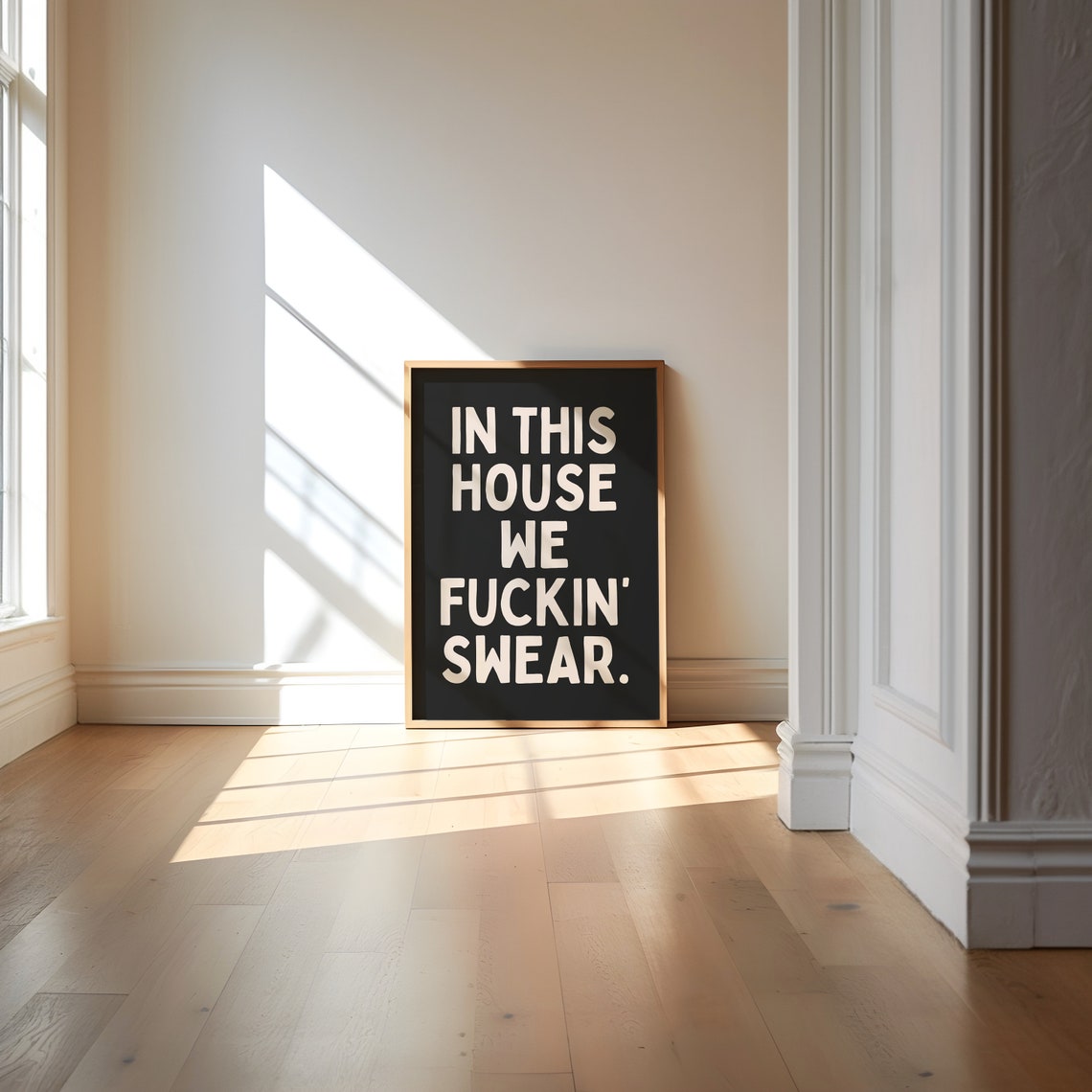 Carpe Fucking Diem Bold Black Cream Sarcastic Latin Quote Poster - Image 2