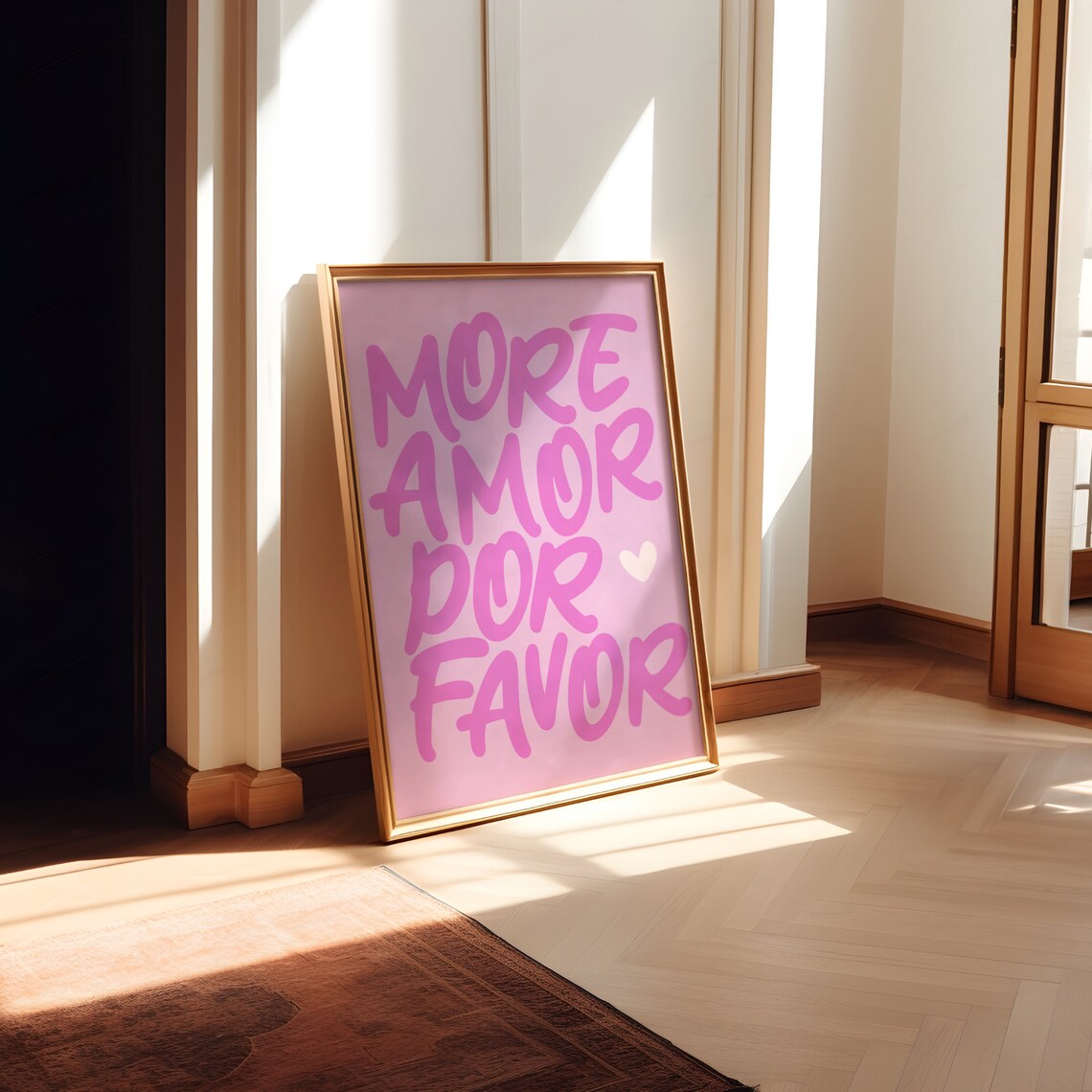More Amor Por Favor Love Quote Poster, Modern Eclectic - Image 2