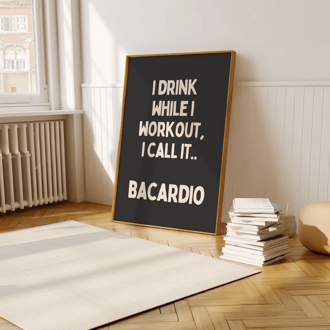 I Drink While I Workout I Call It Bacardio Funny Gym Bar Poster - Image 2