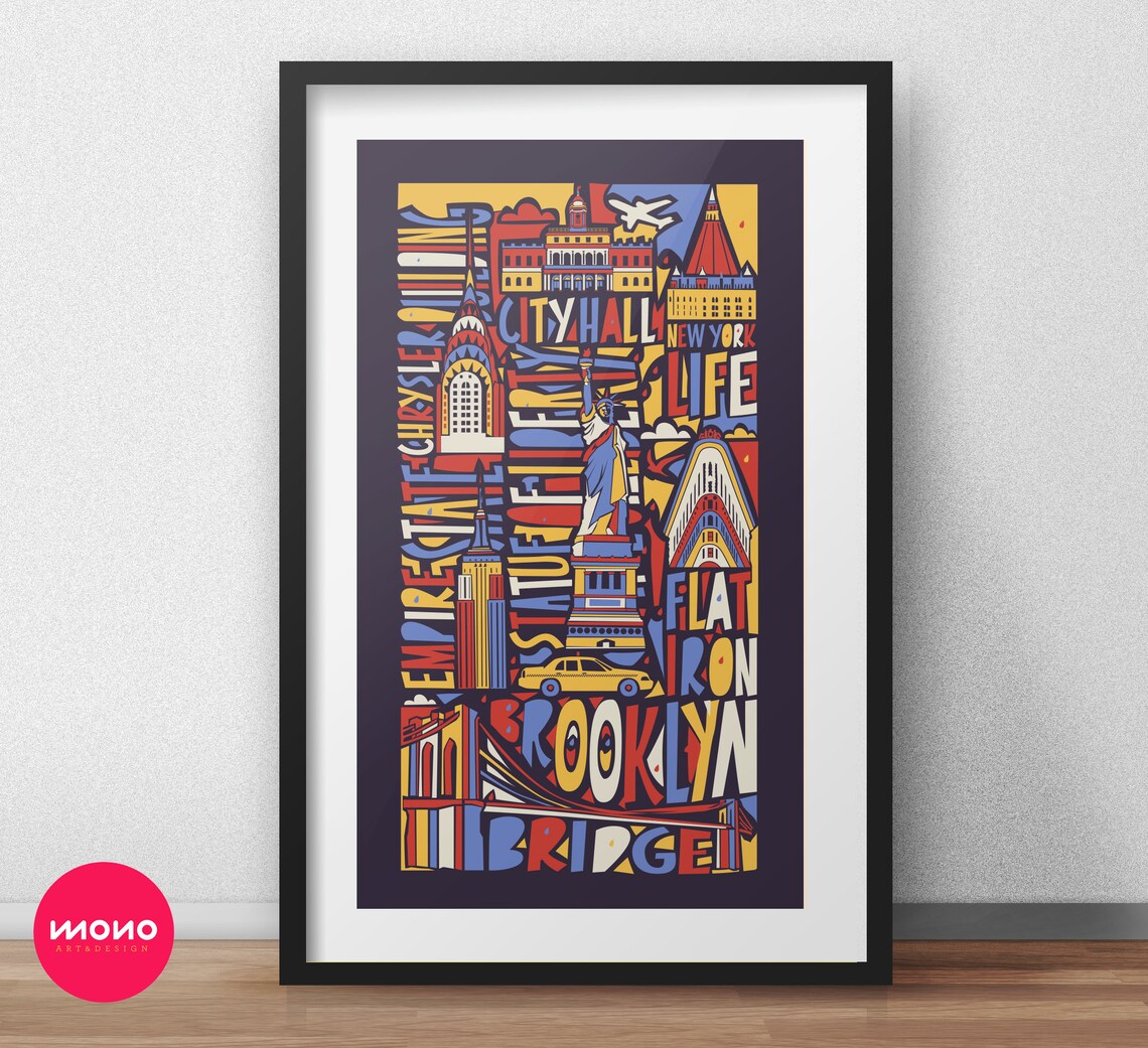 New York City Illustration, Travel Poster