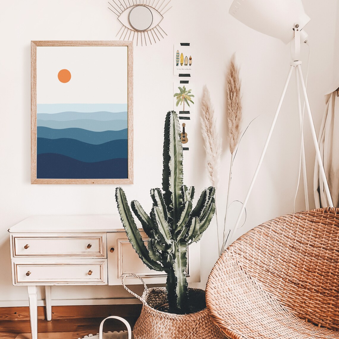 Sunset Ocean Sunset Poster, Minimalist Coastal Wall Art - Image 2