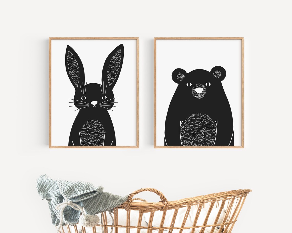 Baby Hare Minimalist Bunny Print, Nursery Decor - Image 3