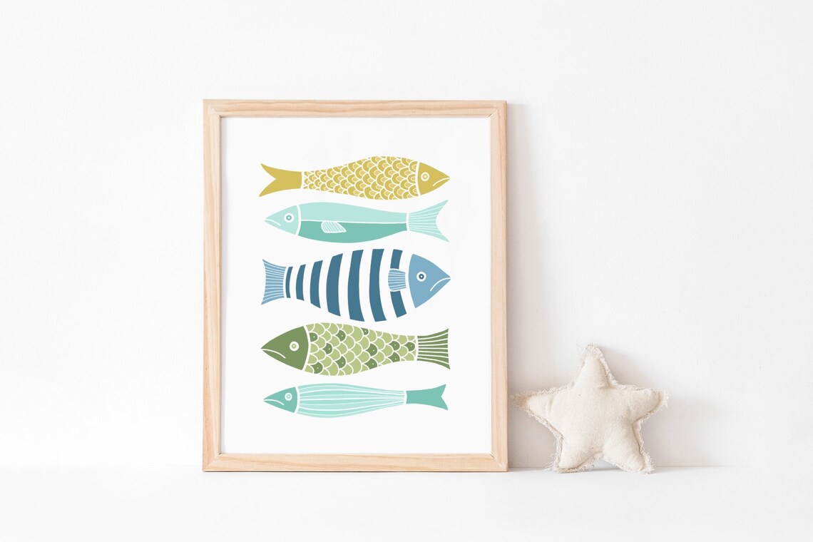 Fish Print, Minimalist Scandinavian Kitchen Art - Image 2