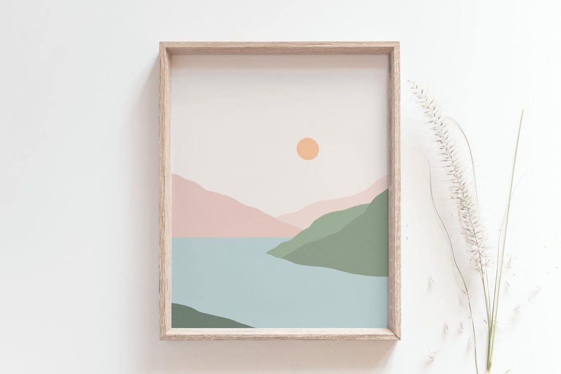 Solitary Palm Tree Tropical Beach Minimalist Coastal Wall Art - Image 3