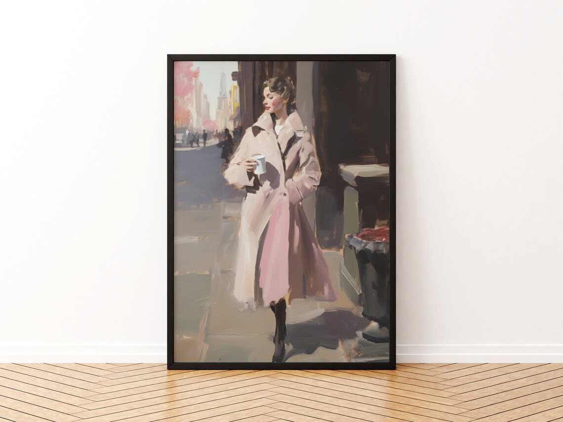 Retro Girly Girl Painting Print Dorm Room Decor - Image 3