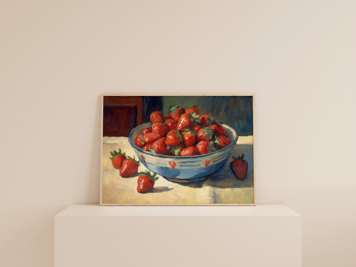 Strawberry Print Vintage Kitchen Art Print - Image 2