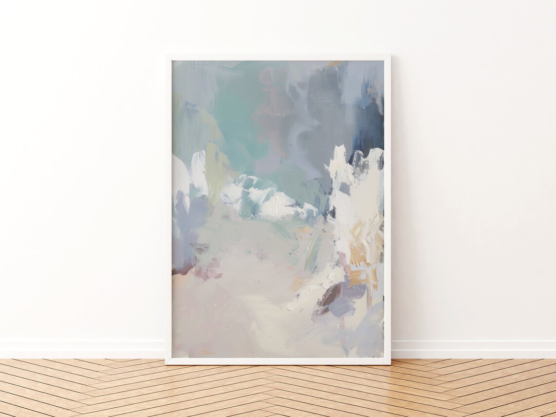 Soft Coastal Abstract Beach Painting No. 2 Art Print - Image 3