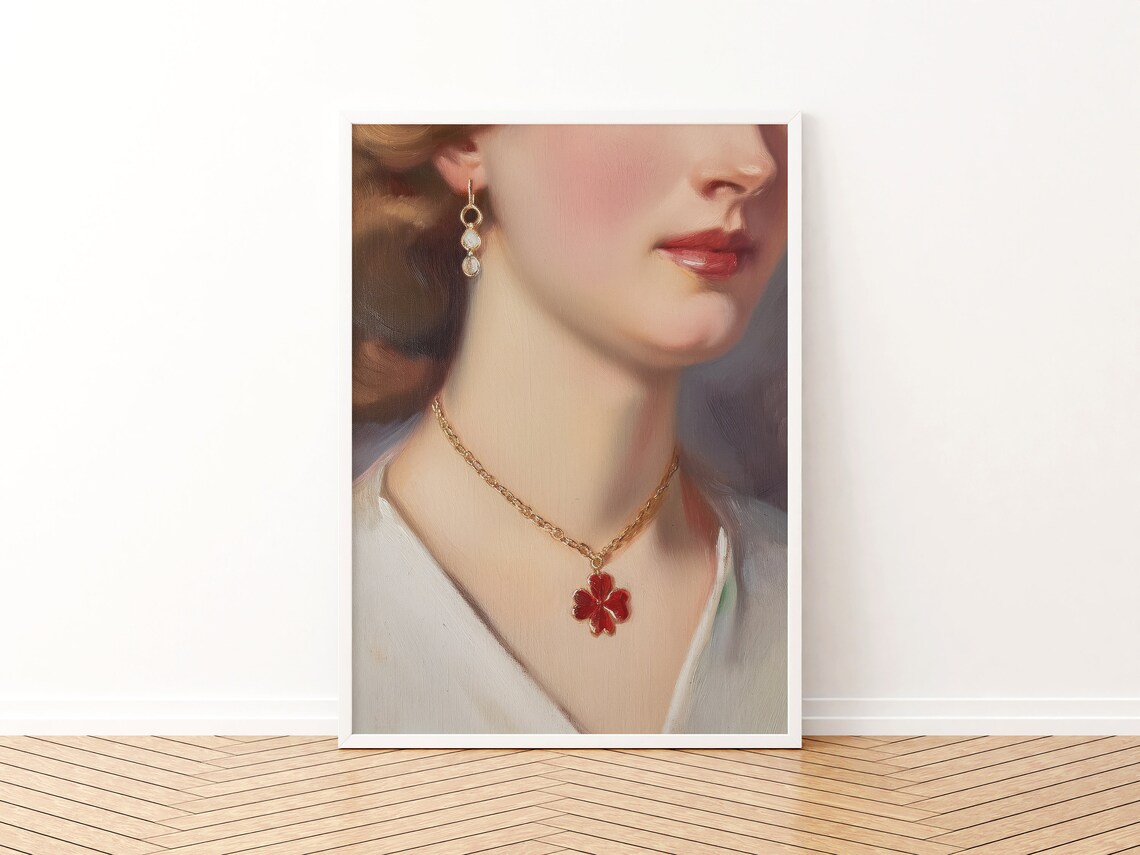 Antique Oil Painting Coquette Art Print, Dark Academia - Image 3
