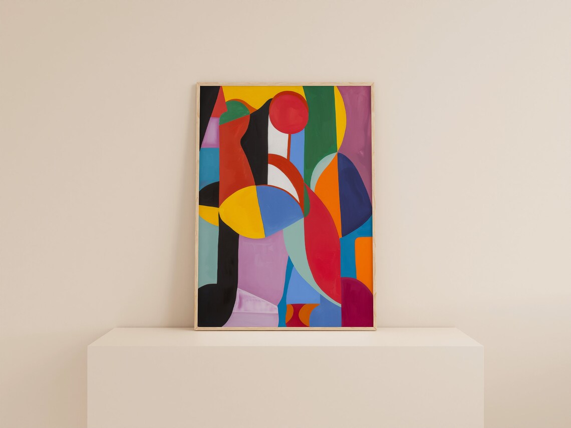 Funky Abstract Painting, Eclectic Living Room Art Print - Image 2