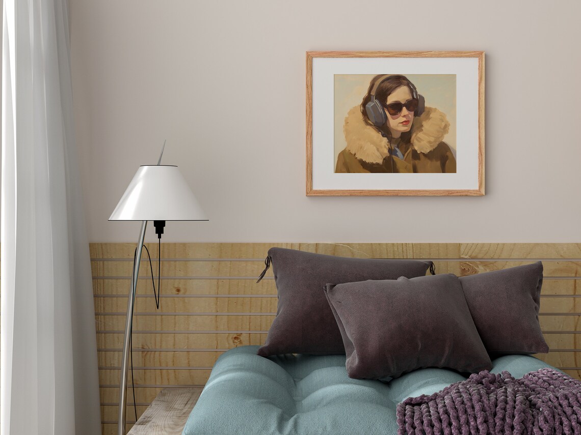 Retro Beige Painting Art Print, Vintage Apartment Decor - Image 2
