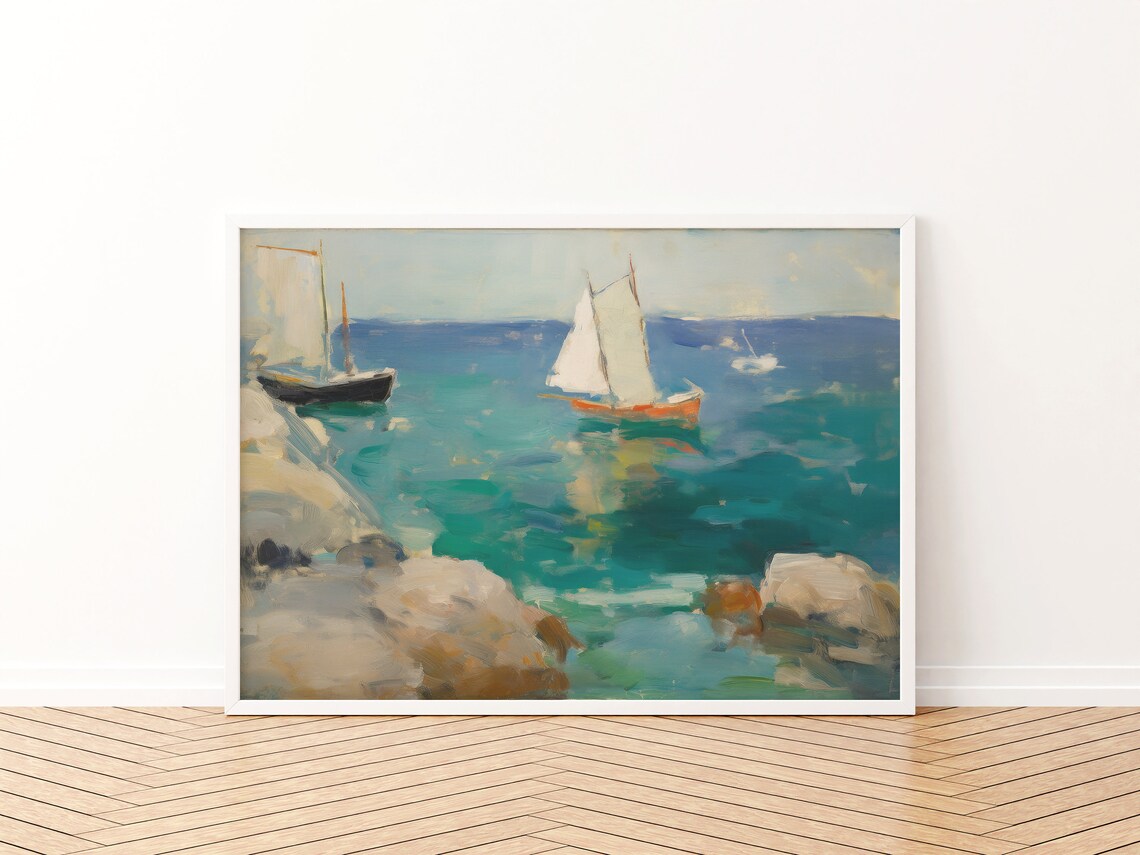 Sailboat Vintage Coastal Decor Art Print - Image 3