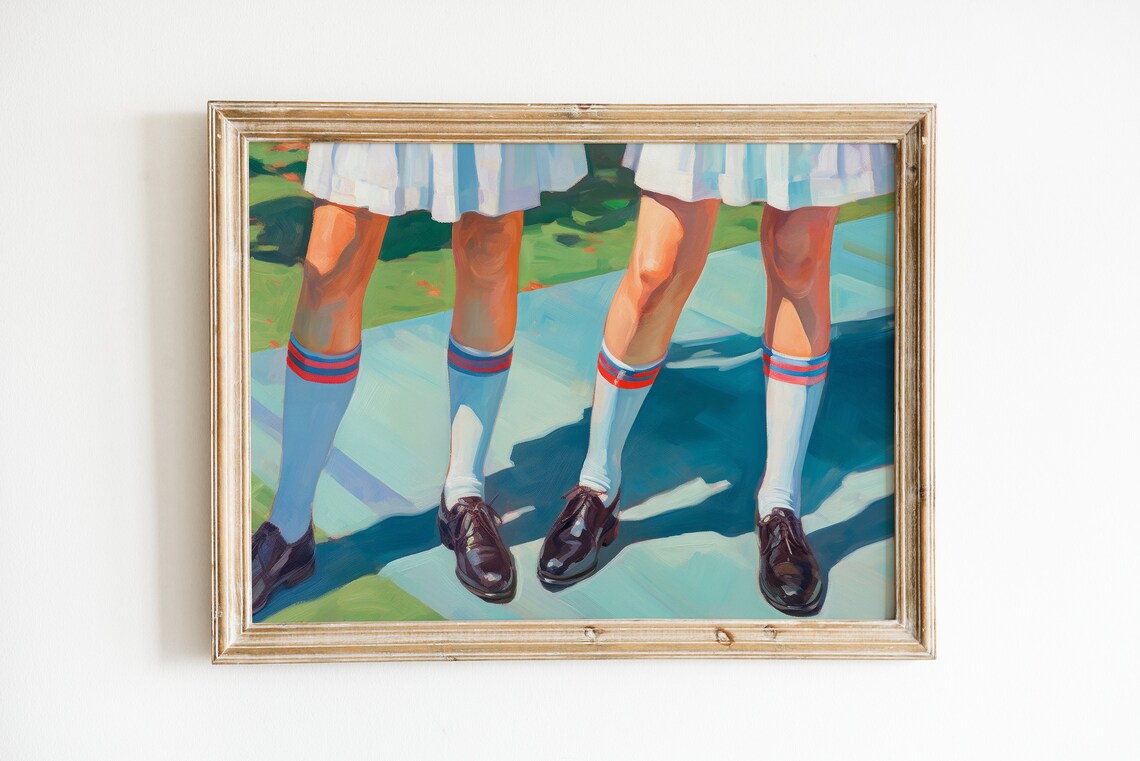 Retro Girly Preppy Light Academia Art Print