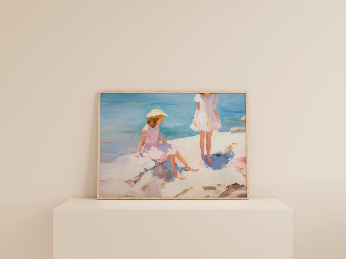 Blush Pink Coastal Print, Guest Room Decor - Image 2