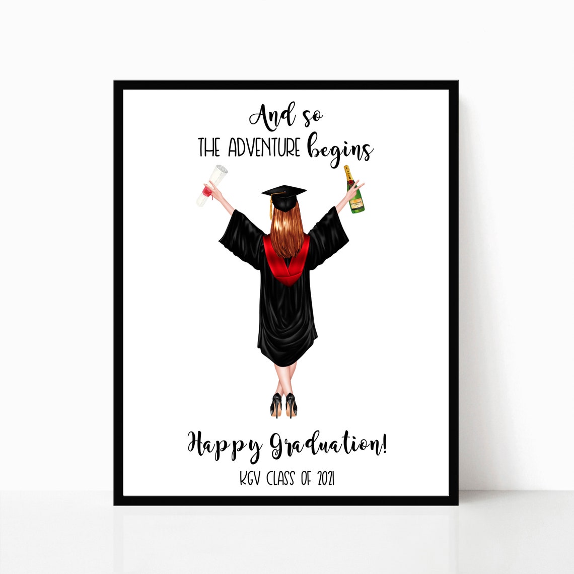 Graduate Celebrating And So The Adventure Begins Portrait Poster