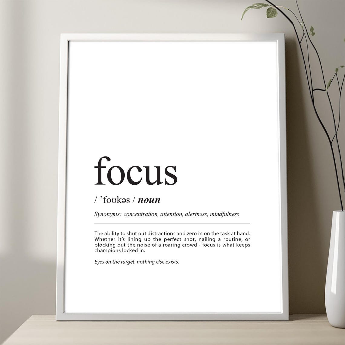 Focus Definition Dictionary Style Sport Mindset Motivational Poster