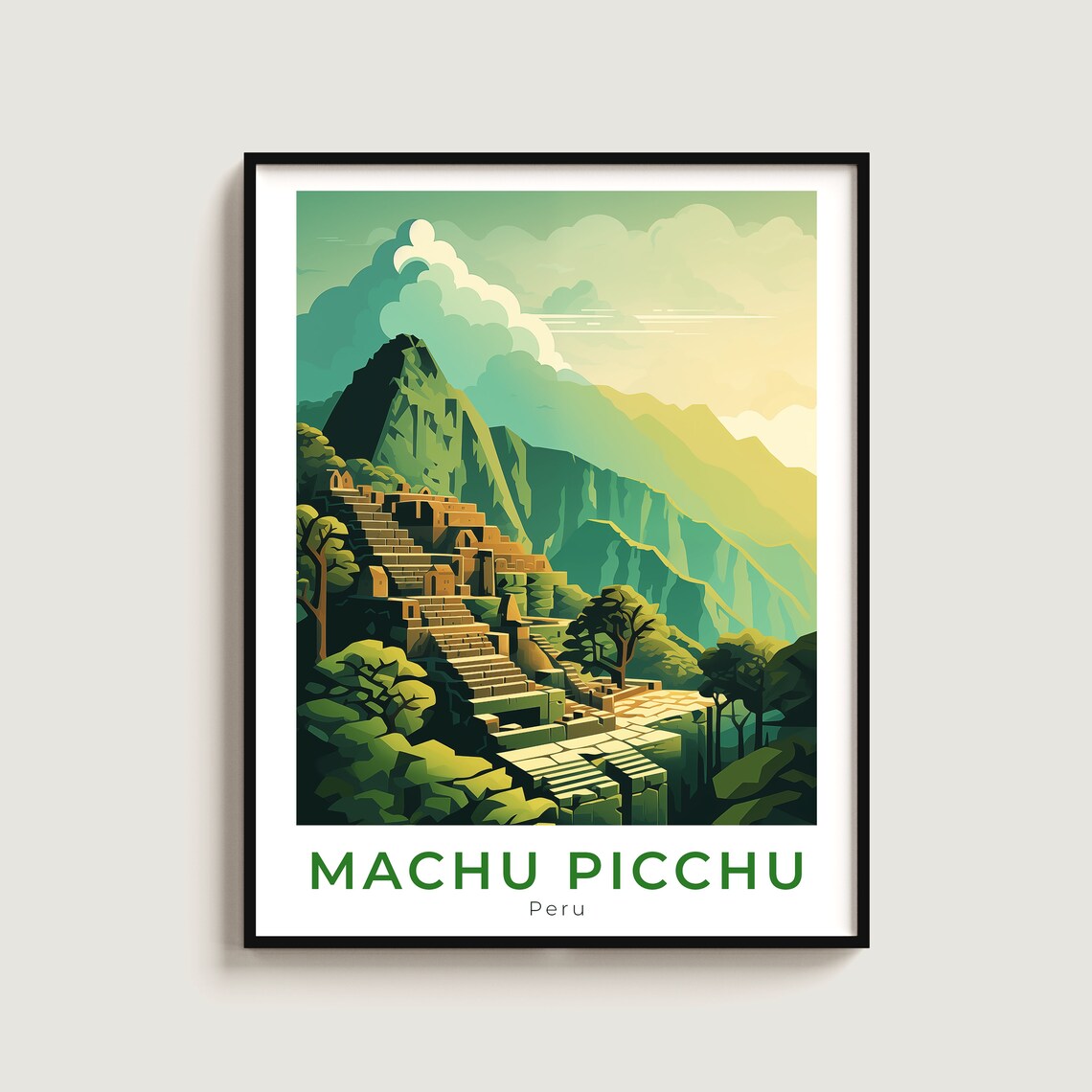 Machu Picchu Travel Print Wall Art Gift Peru Poster Home Decor Lovers Hanging