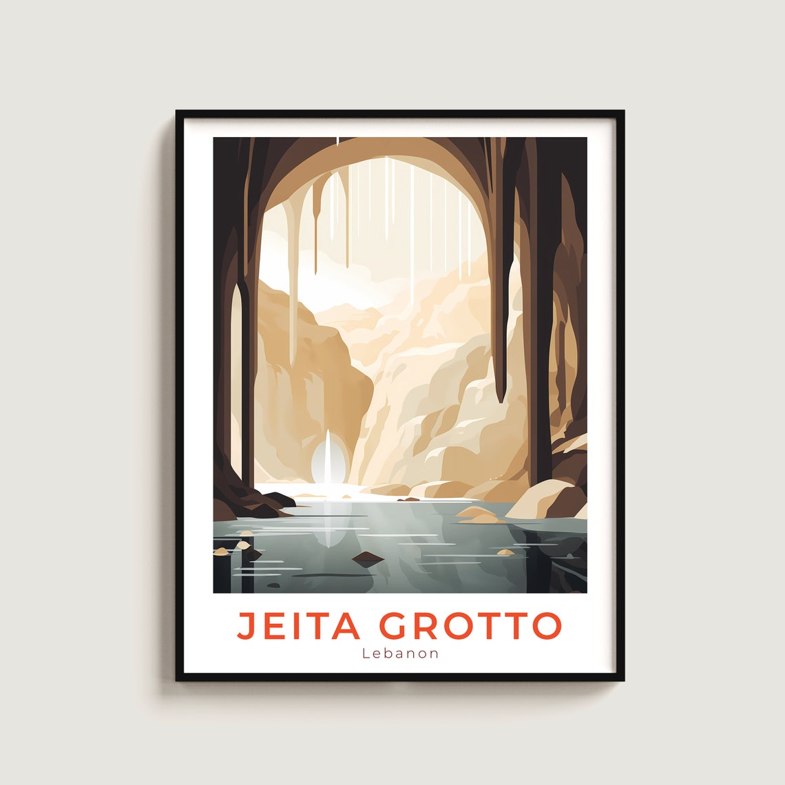 Jeita Grotto Lebanon Limestone Cave Underground River Poster