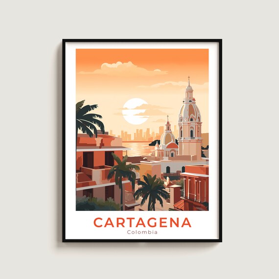 Cartagena Travel Print Wall Art Gift Colombia Poster Home Decor Lovers Hanging
