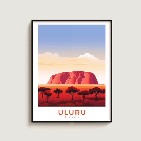 Uluru Travel Print Wall Art Gift Australia Poster Home Decor Lovers Hanging