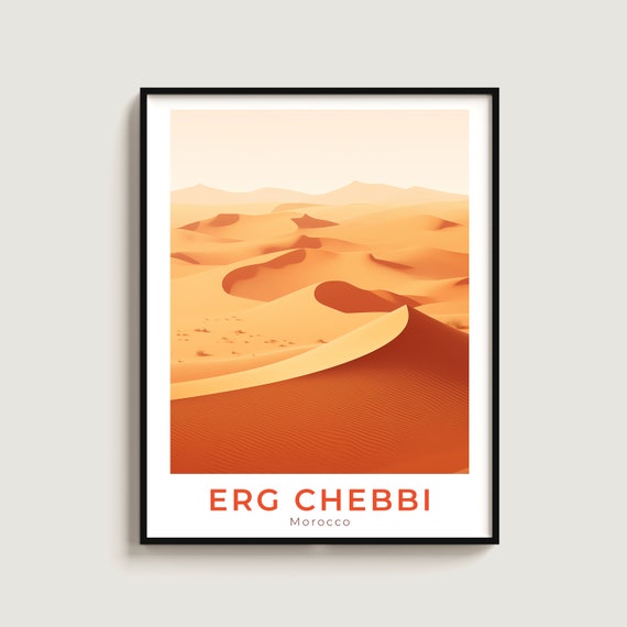 Erg Chebbi Travel Print Wall Art Gift Morocco Poster Home Decor Lovers Hanging