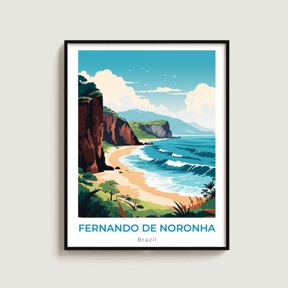 Fernando De Noronha Travel Print Wall Art Gift Brazil Poster Home Decor Lovers Hanging