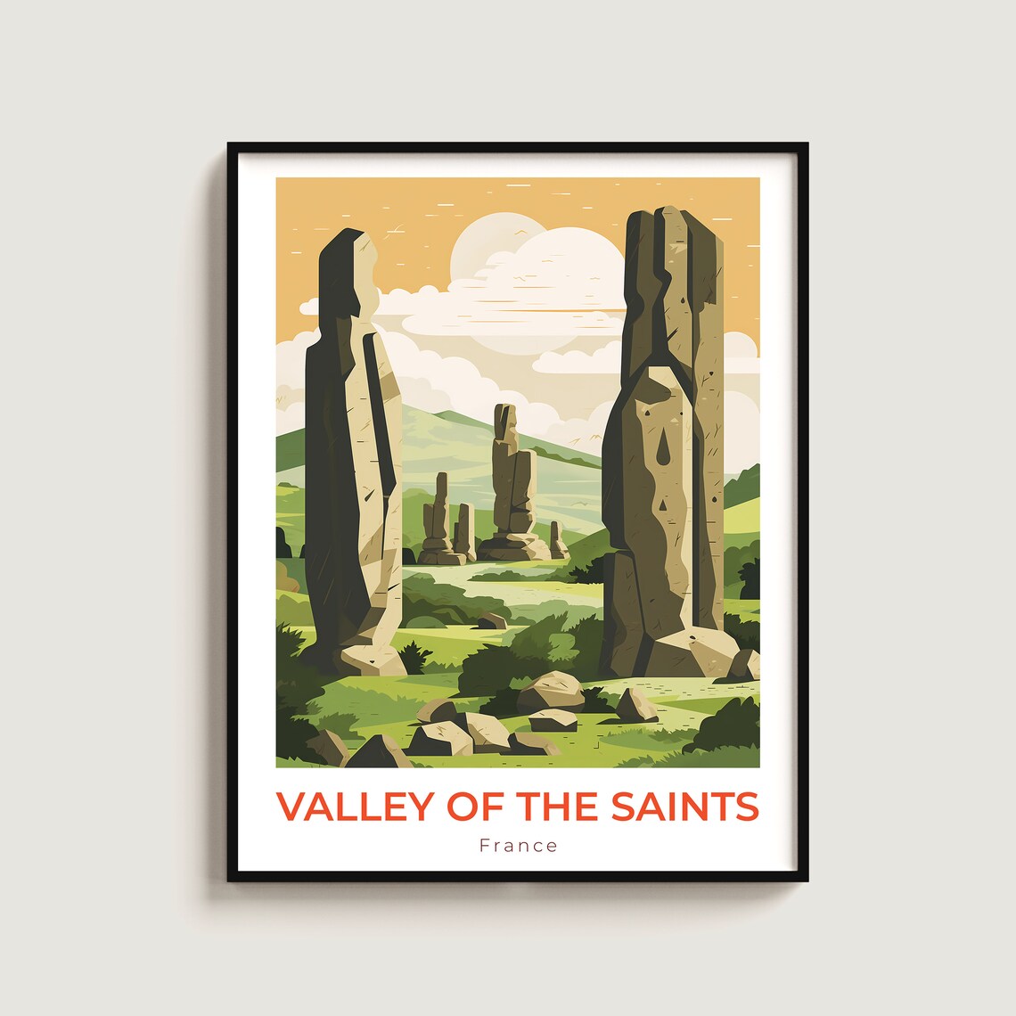Valley of the Saints France Giant Granite Guardian Statues Poster