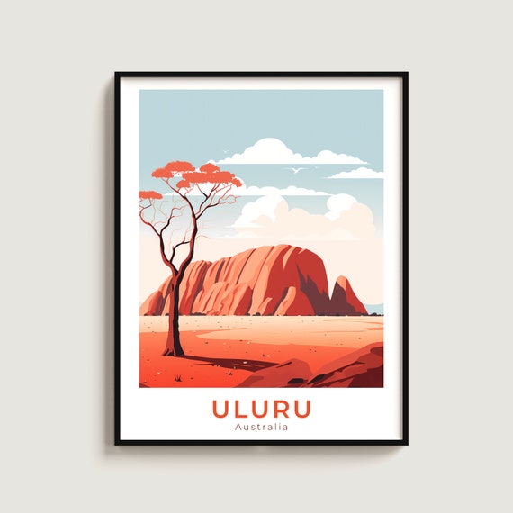 Uluru Travel Print Wall Art Gift Australia Poster Home Decor Lovers Hanging