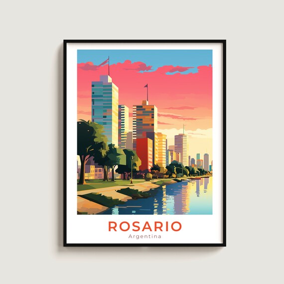 Rosario Travel Poster Wall Art Gift Argentina Print Home Decor Lovers Hanging
