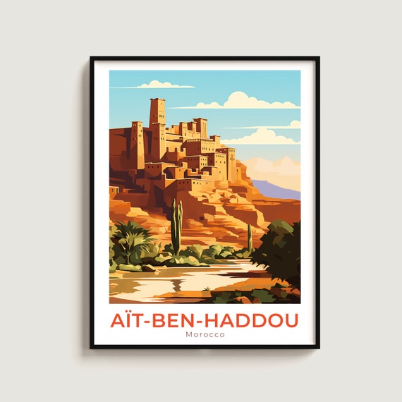 At Benhaddou Travel Print Wall Art Gift Morocco Poster Home Decor Lovers Hanging