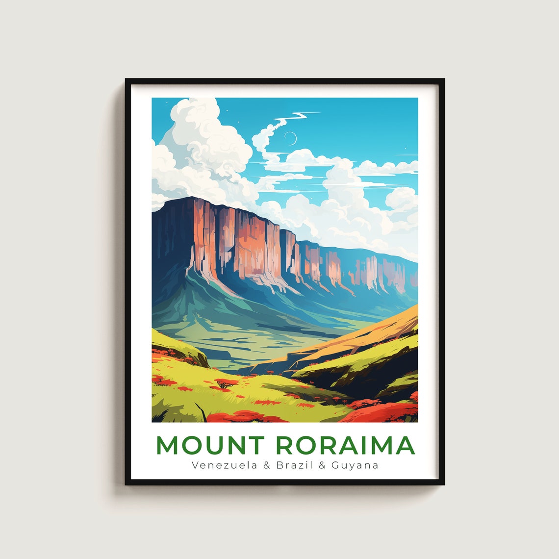 Mount Roraima Venezuela Brazil Guyana Flat Top Mountain Poster