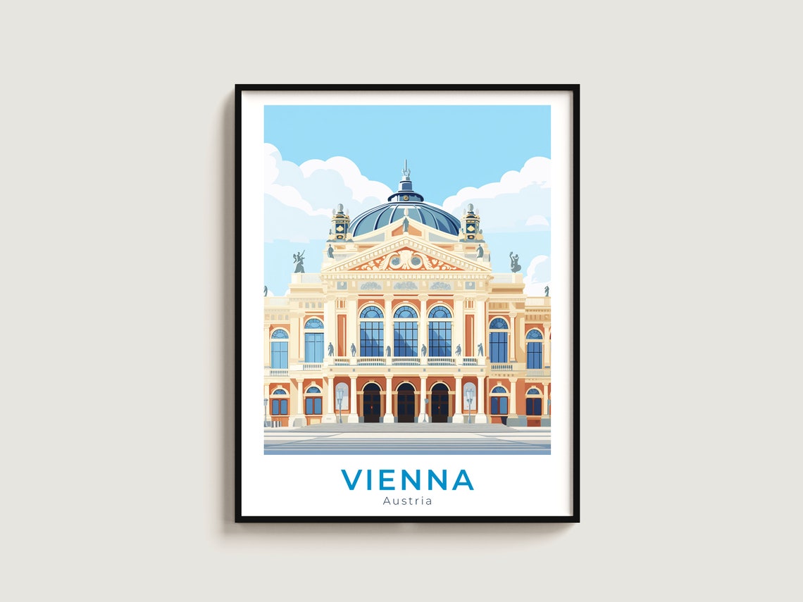 Vienna Austria Historic Landmark Building Vintage Travel Poster