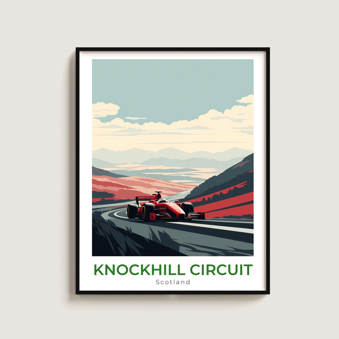 Knockhill Circuit Scotland Race Car Track Hills Automotive Poster