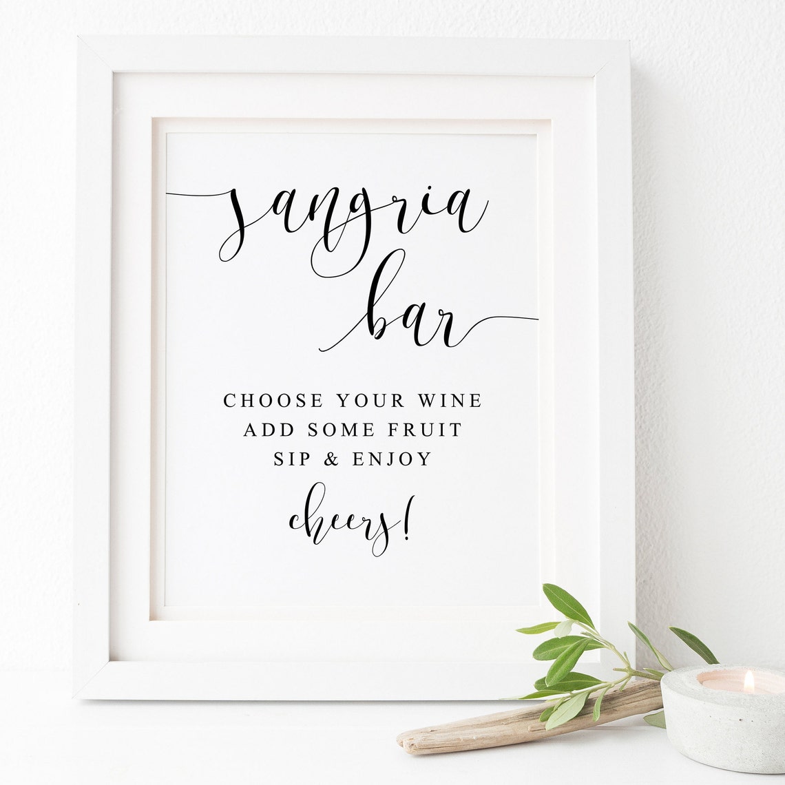 Sangria Bar Wedding Cocktail Sign Choose Your Wine Script Poster