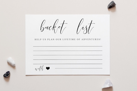 Wedding Bucket List Cards Sign, Wedding Wall Art Print