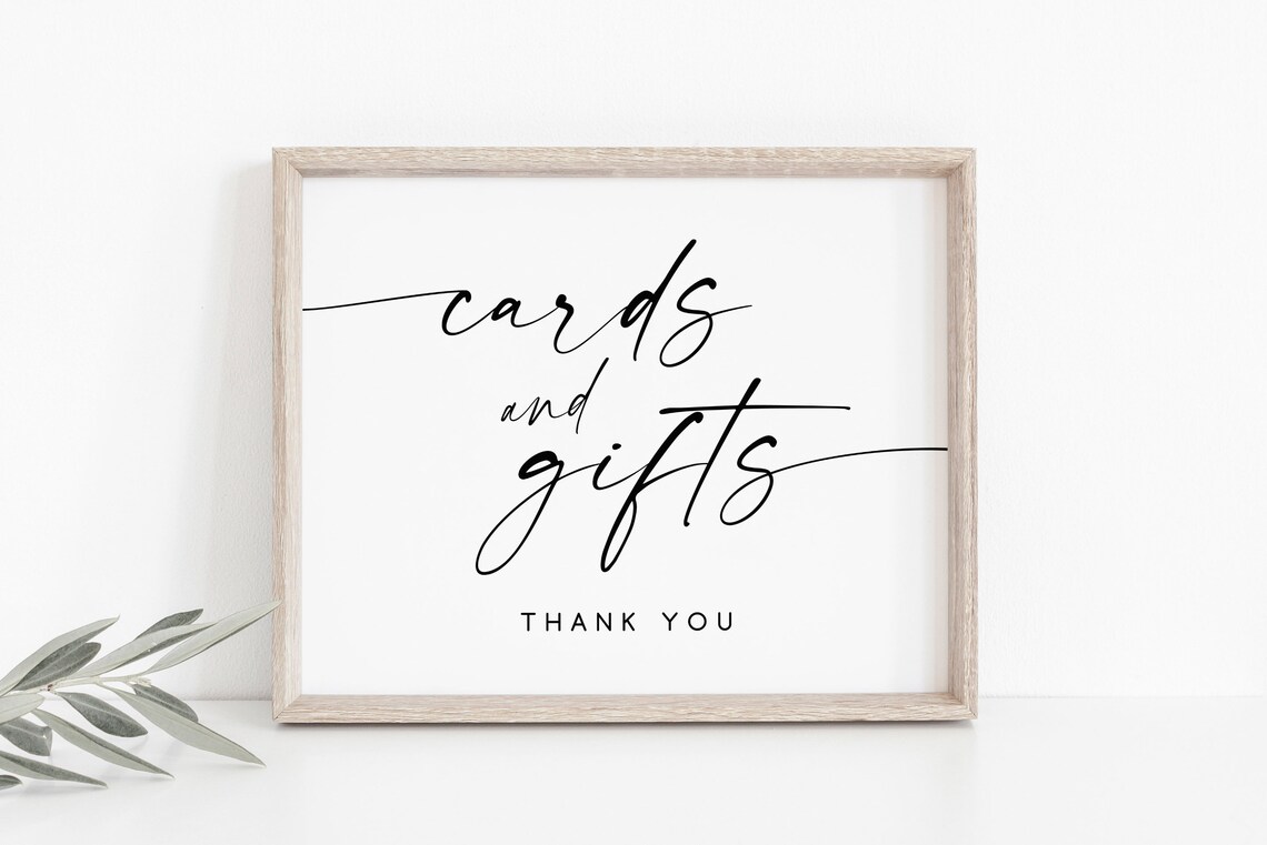 Cards and Gifts Wedding Sign, Reception Print