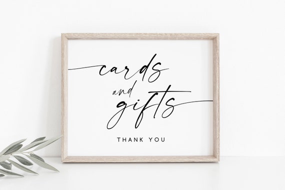 Cards and Gifts Wedding Sign, Reception Print