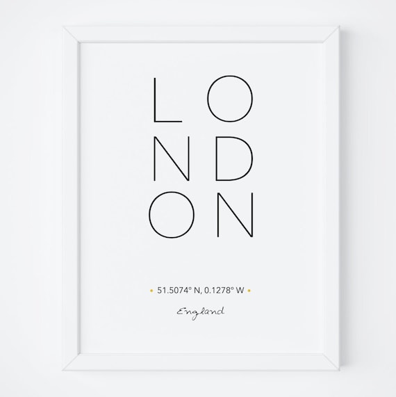 London Travel Poster, Modern City Typography