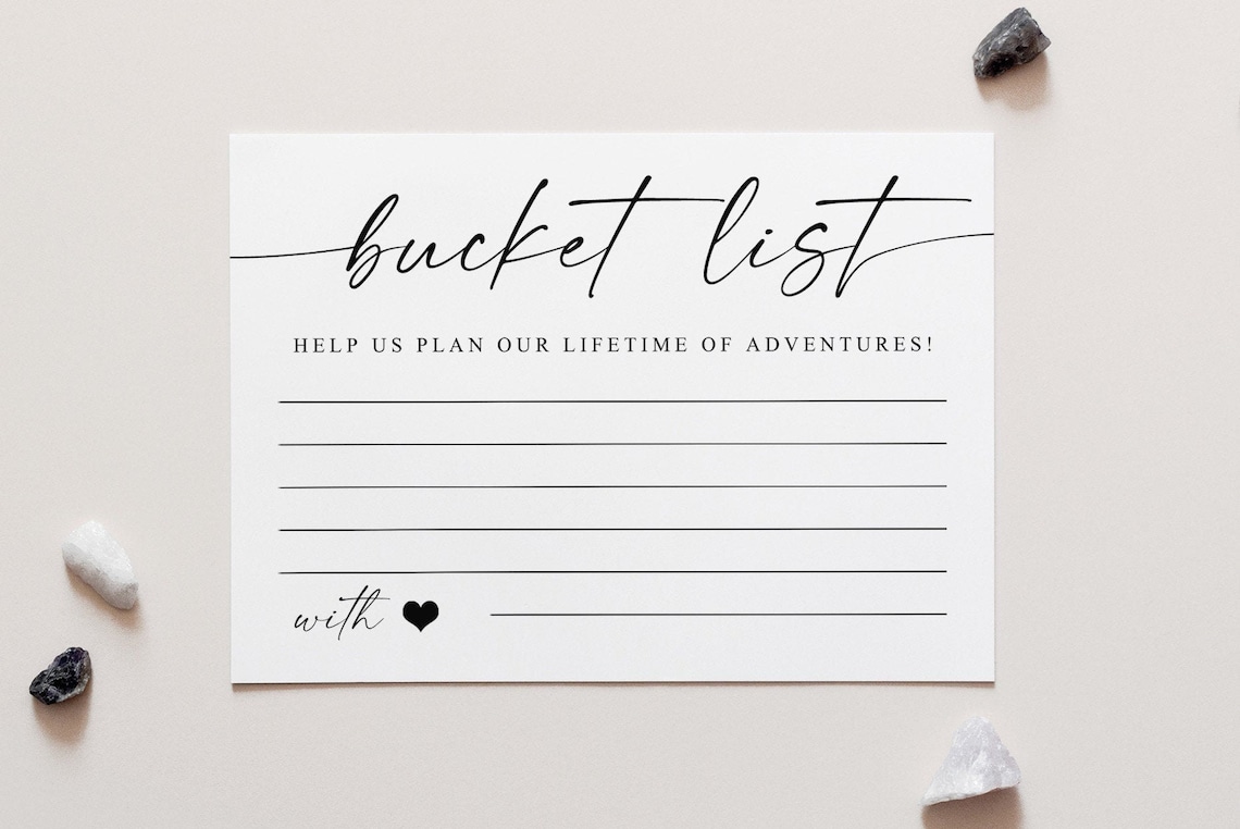 Wedding Bucket List Cards, Wedding Sign Art Print