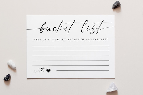 Wedding Bucket List Cards, Wedding Sign Art Print