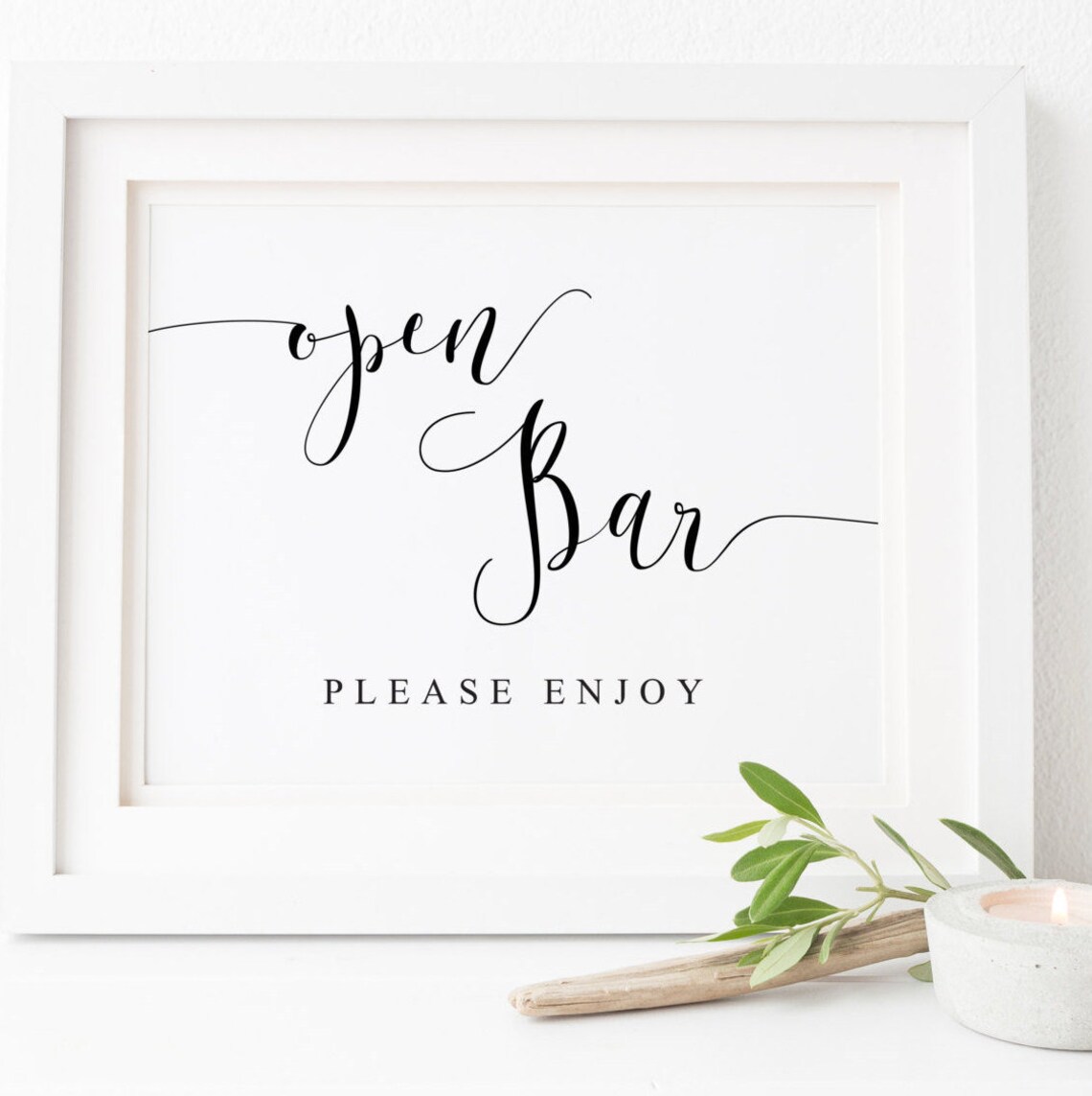 Wedding Open Bar Sign, Wedding Drinks Poster Print