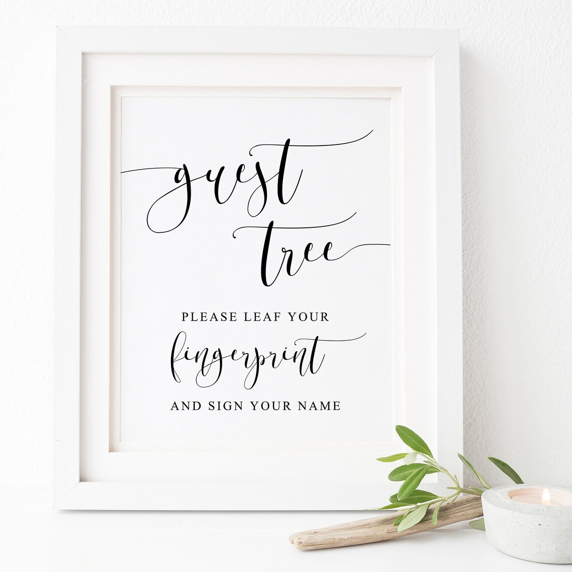 Fingerprint Guest Tree Wedding Guest Sign Art Print