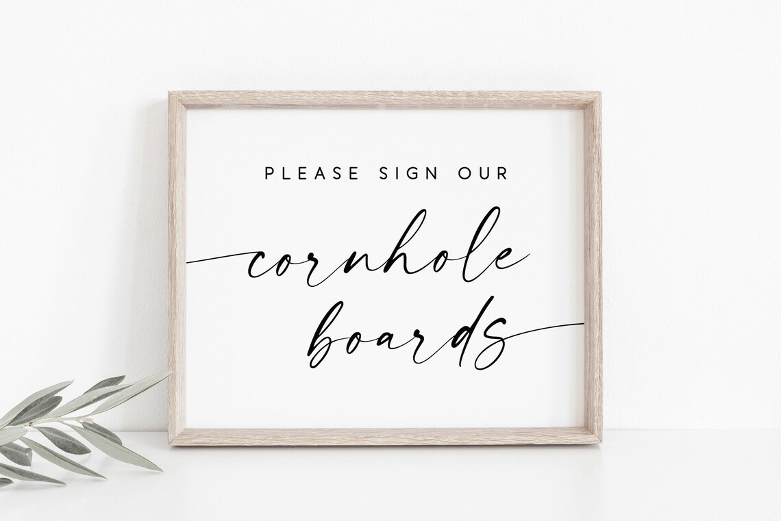 Please Sign Our Cornhole Boards Wedding Guestbook Print