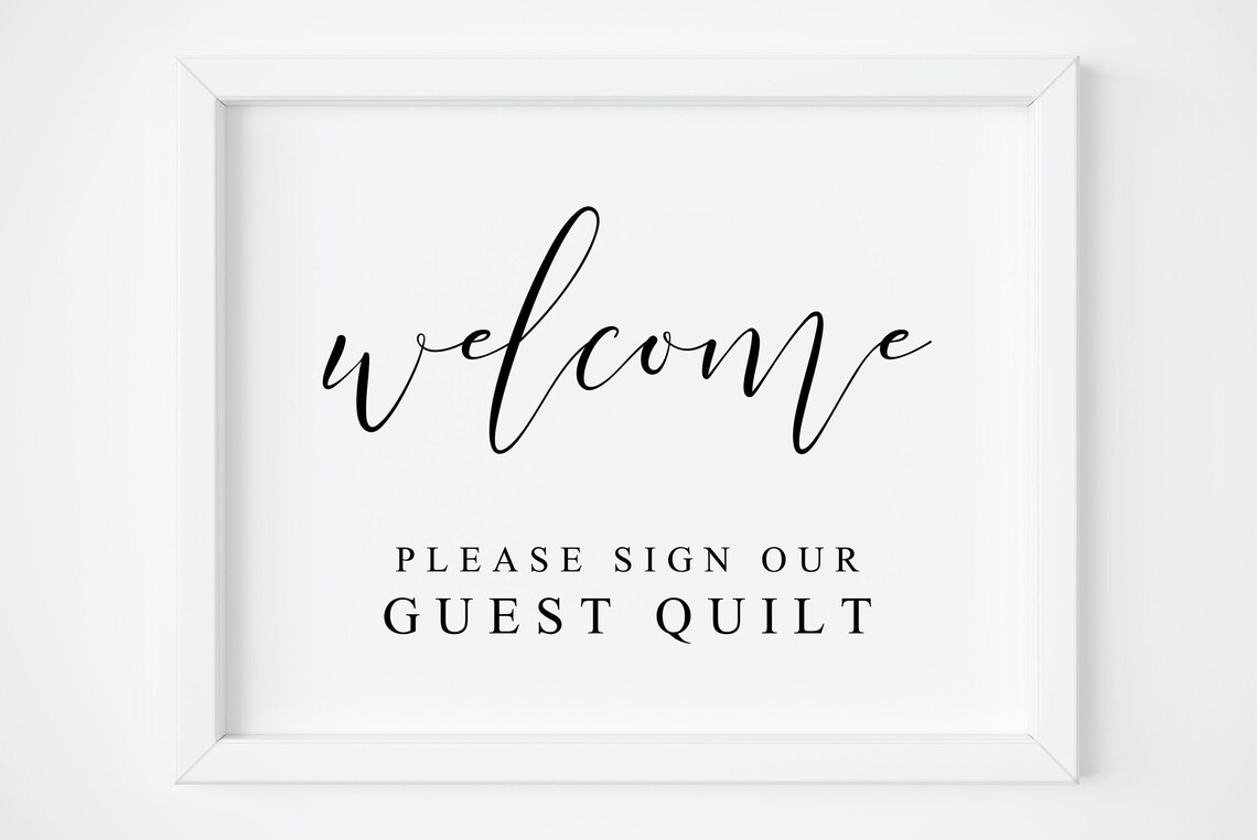 Welcome Please Sign Our Guest Quilt Wedding Art Print