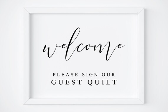 Welcome Please Sign Our Guest Quilt Wedding Art Print