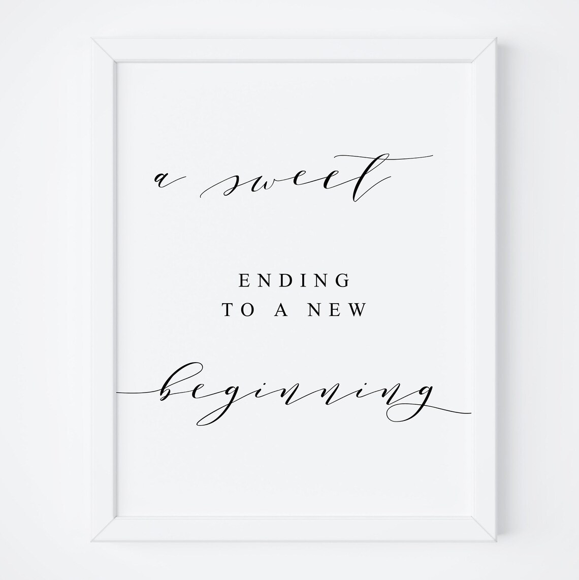 A Sweet Ending to a New Beginning Wedding Farewell Favor Sign Poster