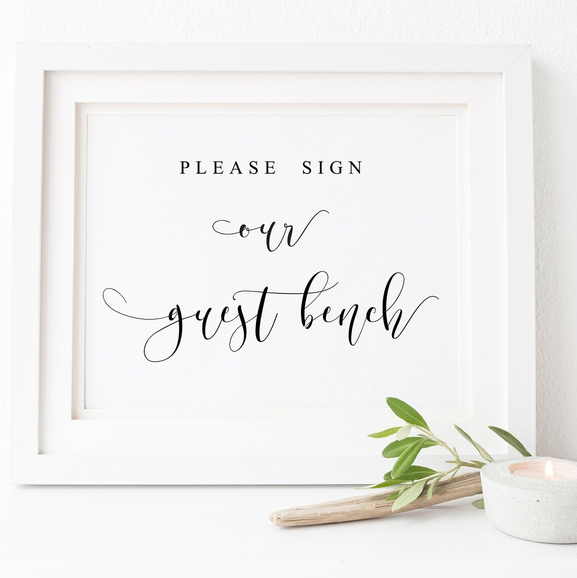 Wedding Guest Bench Sign Art Print, Reception Table Sign