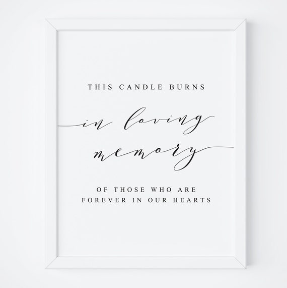 Loving Memory Candle Wedding Memorial Sign